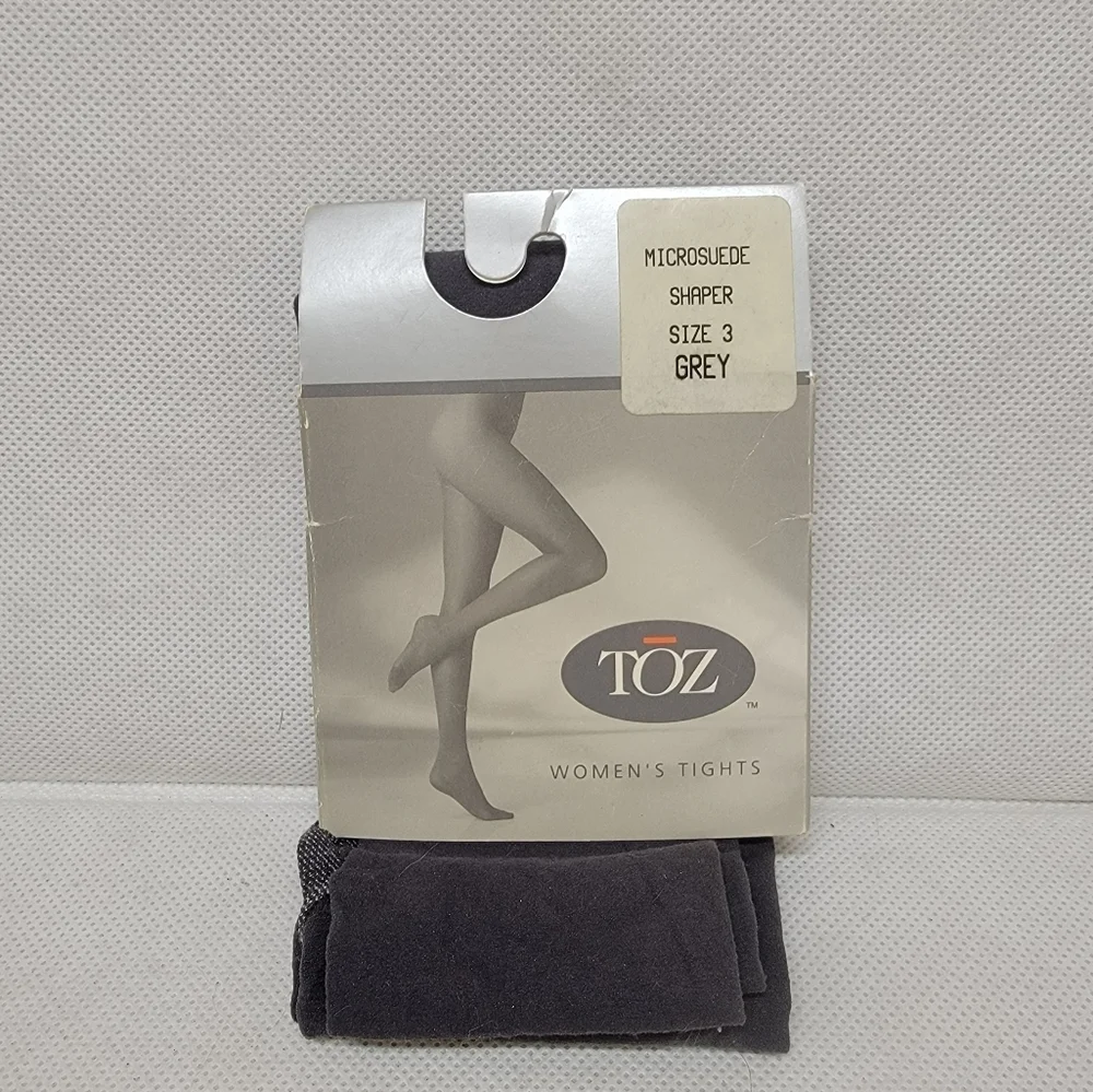 NEW IN PACKAGE - TOZ WOMEN'S TIGHTS - GREY MICROSUEDE SHAPER